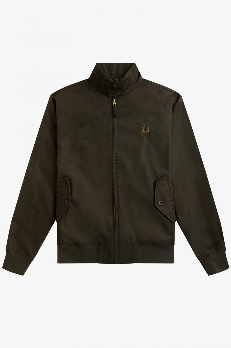 Green Fred Perry Waxed Cotton Harrington Men's Jackets | PH 1272KORI